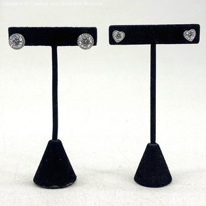 925 Sterling Silver CZ Stud Earrings 6.1g