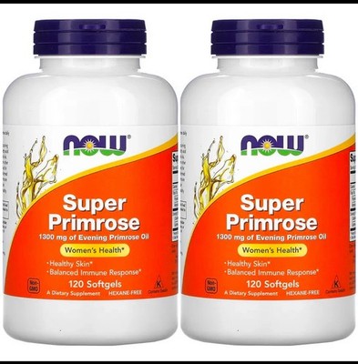 Now Foods, (2 Pack) Super Primrose, Evening Primrose Oil, 1300 mg, 120 Soft gets