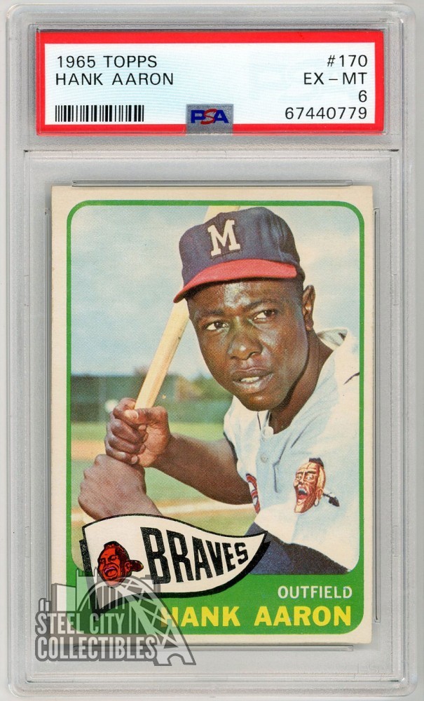 Hank Aaron 1965 Topps Card #170 PSA 6 EX-MT