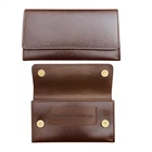 Genuine Soft Leather Tobacco Pouch Brown Rolling Smoking Storage Case Holder