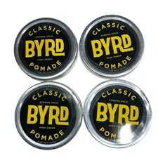 4x BYRD Classic Pomade 3.35oz Strong Hold High Sheen Wax Hair Styling New