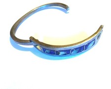 VTG BABY CHILDS BRACELET CUFF SILVER LAPIS, ONYX PEARL INLAY LEAVES MEXICO