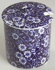 Staffordshire Calico Blue  Jam Jelly Jar 4191902