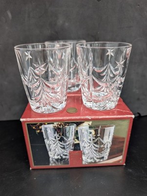 Vintage Gorham TANNENBAUM Crystal Holiday Traditions Double Old Fashioned Glass