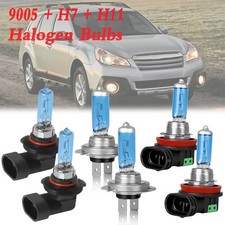 For Subaru Outback 2010-2014 Halogen Headlight High/Low Beam + Fog Light Bulbs