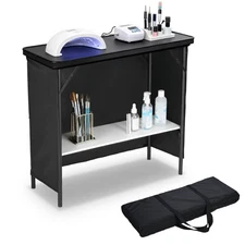 Xcceries 2 PackFolding  Manicure Table Shimmer Décor 2 Shelf Nail Tech Station