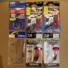 Vanfook, Gamakatsu, Daiwa Assist Hooks Set for Fishing, #4/0 & #3/0
