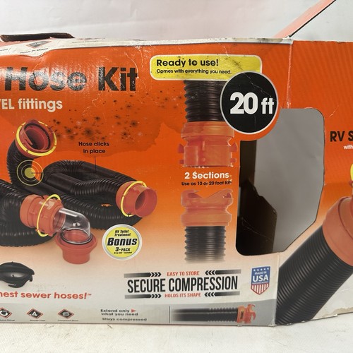 Rhino Flex RV Sewer Hose Kit 20 Feet NEW Damaged Box No Toilet Treatment - Picture 4 of 8