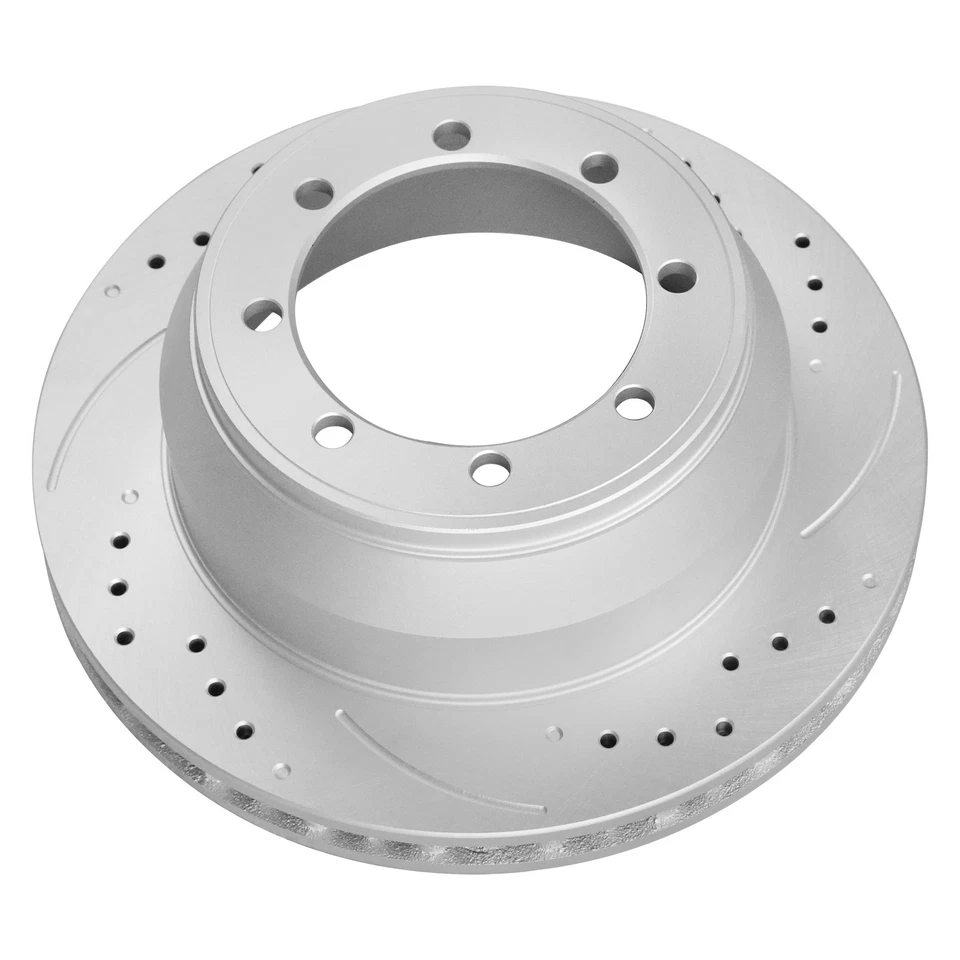 Rear Drilled Rotors Ceramic Brake Pads for 1999-2004 Ford F-350 Super Duty DRW Foto 3 de 4