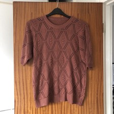Maglione vintage Russet all'uncinetto donna Cottagecore strati primaverili elegante casual 16