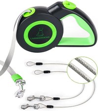 Chew Proof Retractable Dog Leash with 2 Heavy Duty Anti-Chewing Wire Ropes, 1...