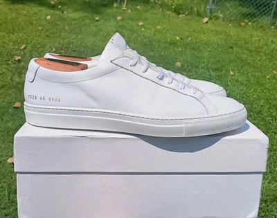 Common Projects Achilles Low White 1528 46EU 13/13.5US Mens w Box COA $450 - Image 1 of 4
