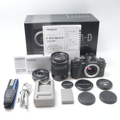 OLYMPUS OM-D E-M10 MarkIII Black 14-42mm 40-150mm Lens kit(1318shots)[Mint]#5508