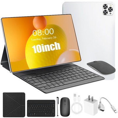 2026 Tablet 10'' Android 12 Tablet 4+64GB Quad Core 1280 x 800 HD IPS WIFI White