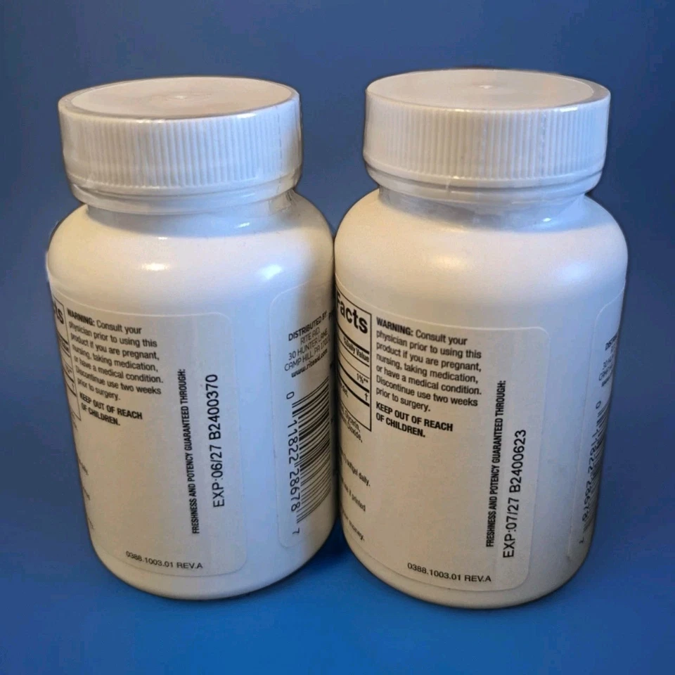 Rite Aid Coenzima Q-10• 200 mg• Geles Blandos 60 unidades• Lote de 2• Caduca el 27/06, 7/27 Foto 4 de 4