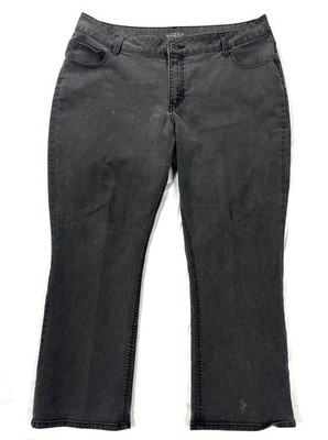 Riders by Lee 20W P Plus Jeans Faded Black Bootcut Stretch Embellished 43'' W