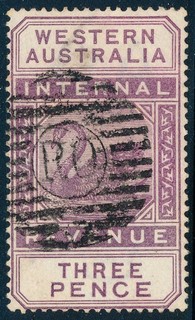 99c START! 1896 Western Australia 3d Swan francobollo entrate BF21B AR4 usato in ottime condizioni