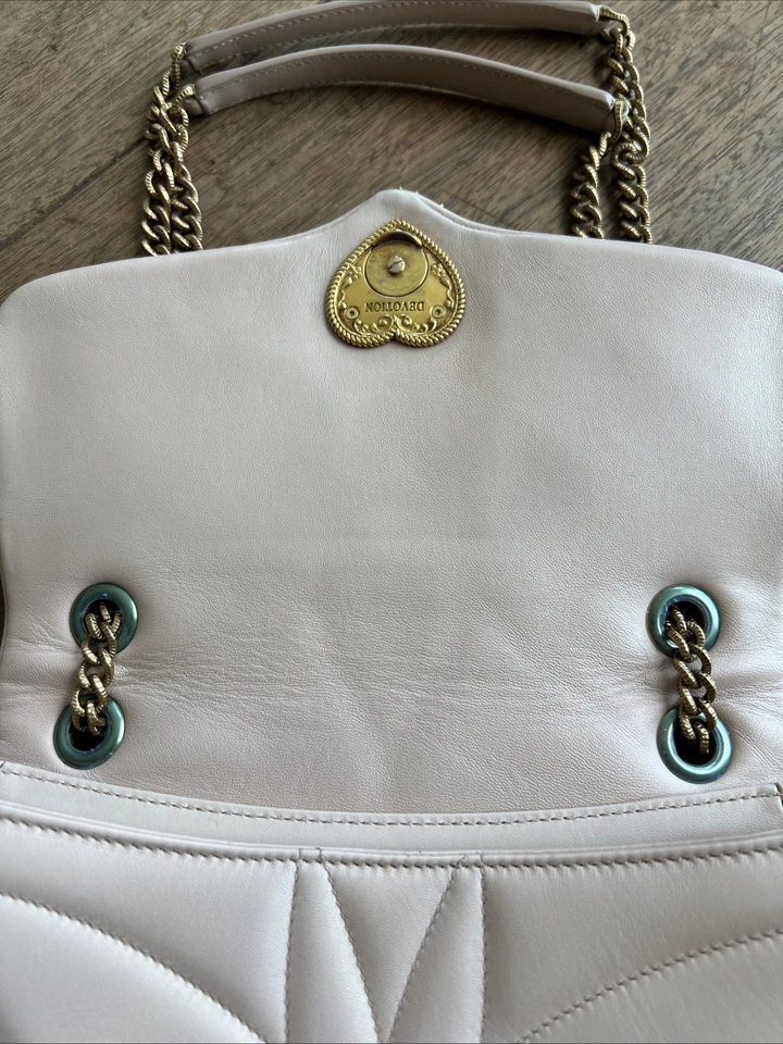 Dolce & Gabbana DEVOTION Heart Logo Emblem Pink Shoulder Bag for Women - Image 3 of 4