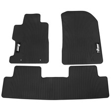 Latex All-Weather Floor Mats 3-PC Set Custom Fit Non-Slip Black with Logo