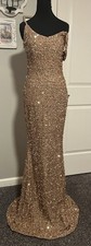 CLOSE OUT SALE Prom Formal Dress Size Medium 6 NWT Sequins Gold