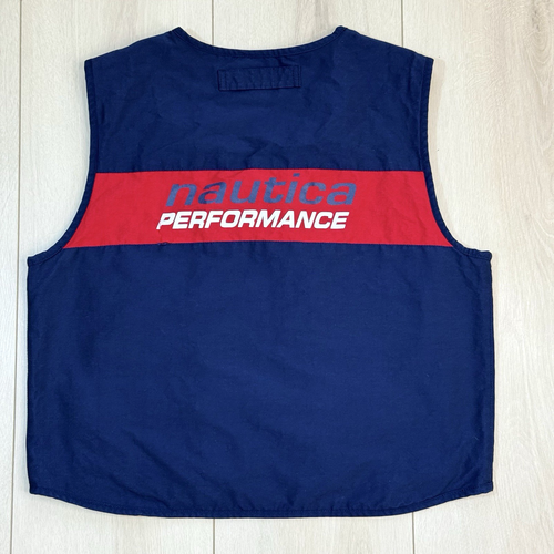 VTG Nautica Competition Performance Vest Men’s L Navy Red 90s Y2K Racing Jacket - Picture 7 of 10