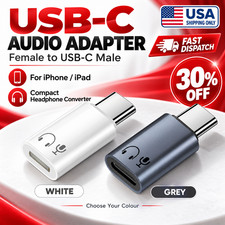 Female to USB-C Male Adapter Audio Headphone Converter for iPhone/iPad