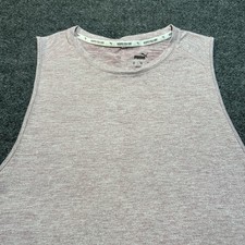 PUMA Women  s Crew Neck Sleeveless Tank Top Muscle Cut Off Pink Size XL