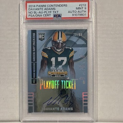 Panini 2014 Contenders Playoff Ticket Davante Adams #212 /99 RC Auto PSA 9