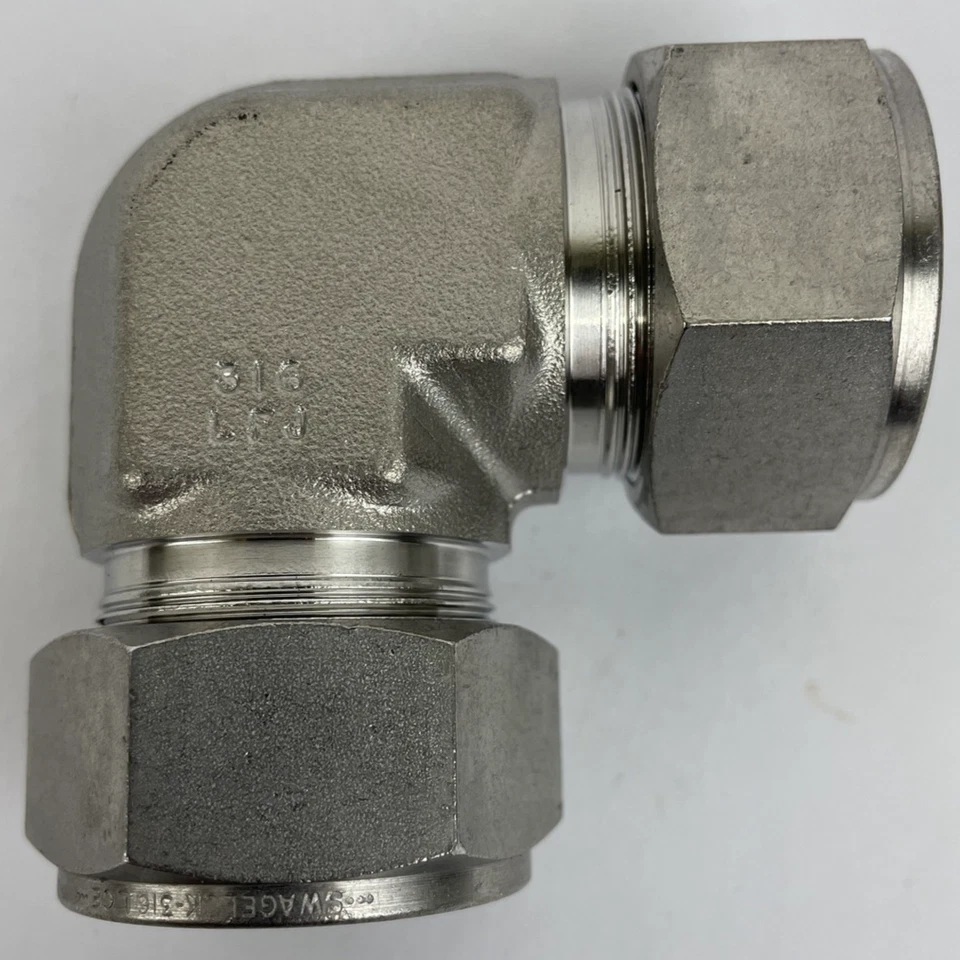 Codo de unión de acero inoxidable Swagelok SS-1610-9, 1" 316, 90 grados OEM Foto 2 de 4