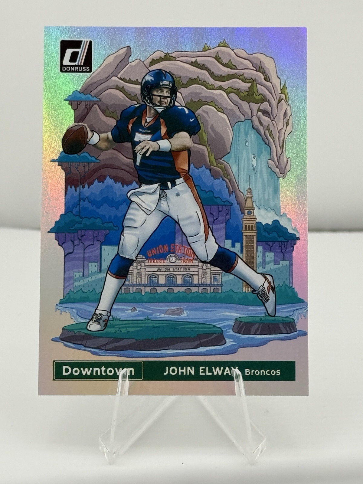 JOHN ELWAY 2021 DONRUSS DOWNTOWN FOOTBALL CASE HIT SSP BRONCOS Q1964