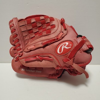 Rawlings Highlight Series H105S Red Leather Baseball Mitt Glove 10.5'' Youth LHT