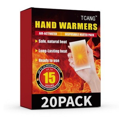 20 Pack Hand Warmers Disposable - Up to 15 Hours of Heat 15 Hours, Pure white