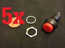 5x MOMENTARY N/O normally open PUSH BUTTON SWITCH DC RED 3A 250V car on/off a3