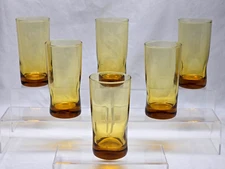 Vintage LIBBEY IMPRESSIONS 5.5" Iced Tea Beverage 12 Ounce Tumbler - Set Of 6