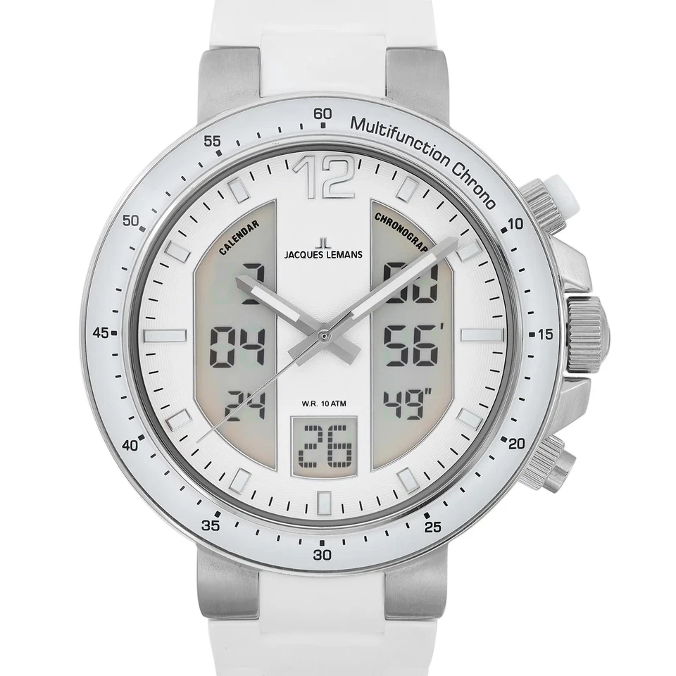 Jacques Lemans MIlano Steel White Dial Quartz Men Watch 1-1726B - Image 2 of 4