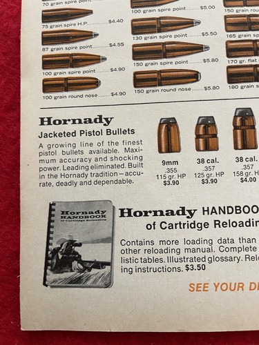Vintage 1970 Print Ad Hornady Bullets Graphic Chart Photos Advertisement - Picture 3 of 7