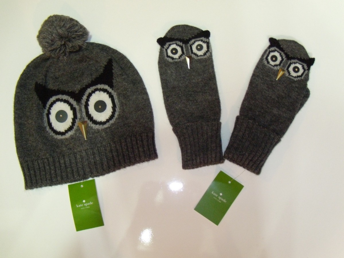 Kate spade knit mitts and hat set Kate Spade New York Bow Beanie And Gloves Set Grey Women main image 4