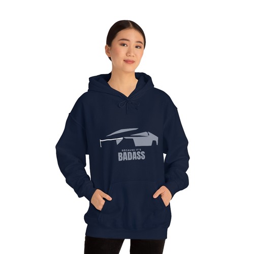 Cybertruck Because It's Badass Unisex Heavy Blend Hooded Sweatshirt - Picture 14 of 19