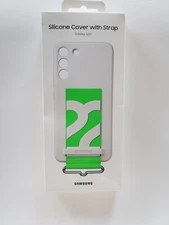 Samsung Galaxy S22+ (Plus) Silicon Cover Original Case with Strap - White