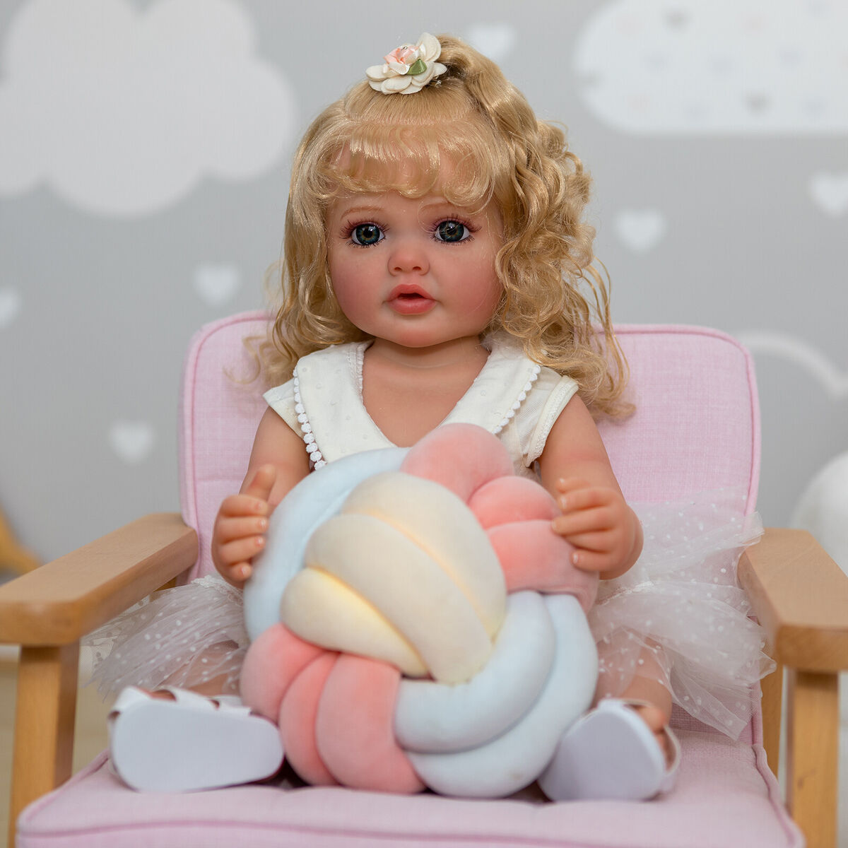 Reborn Baby Dolls Silicone Full Body 22 Inch Lifelike Long Blonde Hair –  mnmj-reborndollshop