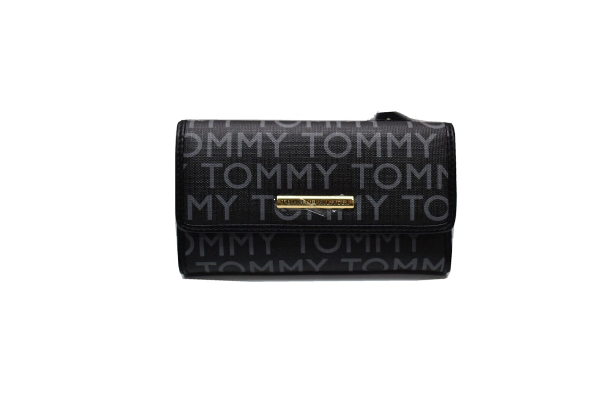 Tommy Hilfiger Tommy Logo Clutch Wallet Black Grey New! NWT | eBay