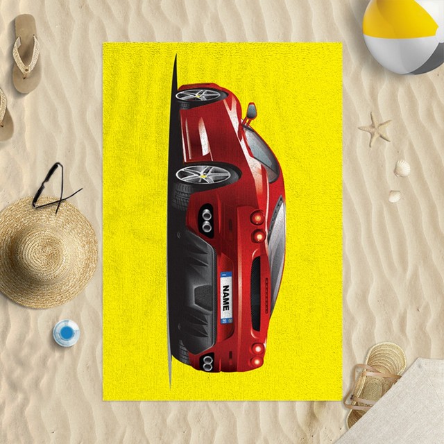 Red Sports Car Towel Microfibre Beach Towel Sun Bathing Pool Swim eBay