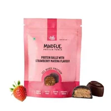 EAT Anytime Strawberry Matcha Protein Balls | 30% Whey Protein | Fiber | Gluten