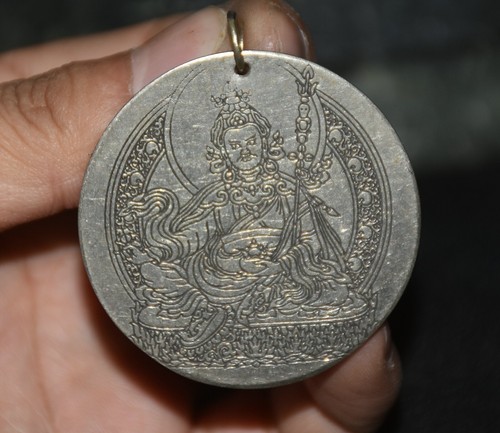 2 "pendentif bouddhique tibétain en argent jaune Shamballa Mammon disc charm