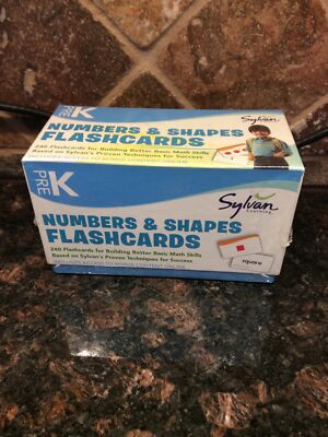 Pre-K Numbers & Shapes Flashcards (Sylvan Math Flashcards) - Cards - NEW