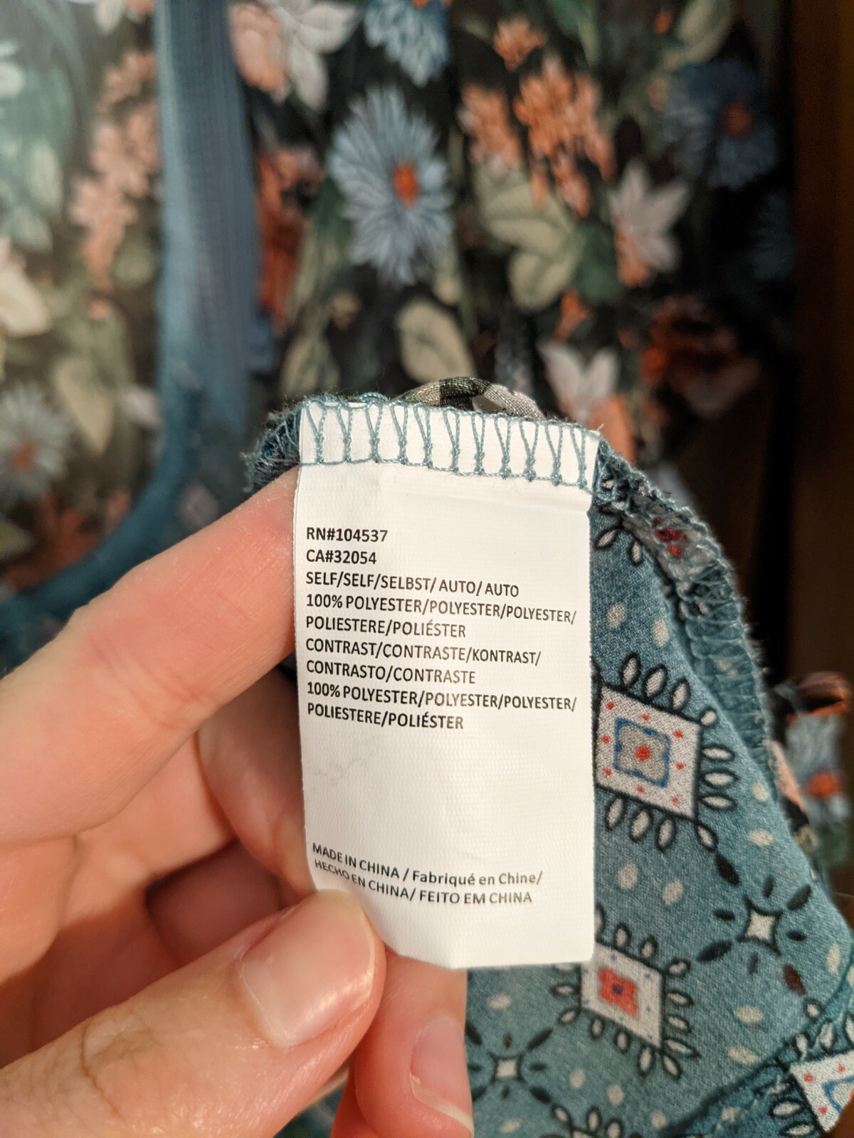 Anthropologie Tiny Teal Floral Patchwork Sheer Top - image 6