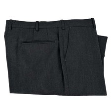 Corbin Flat Front 120's Worsted Wool Gabardine Trouser in Charcoal