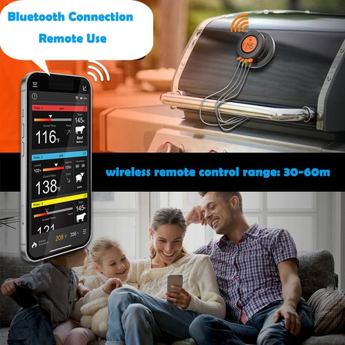Termometro carne Bluetooth telecomando barbecue cottura forno griglia dispositivo di misurazione strumento - Foto 3 di 13