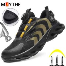 Rotary Buckle Work Sneakers Protective Puncture-Proof Anti-smash Steel Toe Shoes