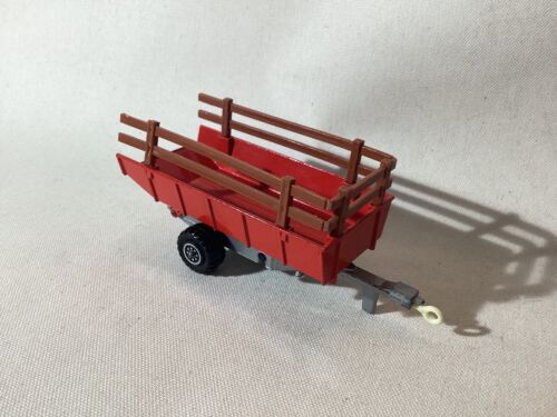 MATCHBOX Super Kings FARM TRAILER with WOODEN RAILS (Used, K-35, Lesney England) - Photo 1/8